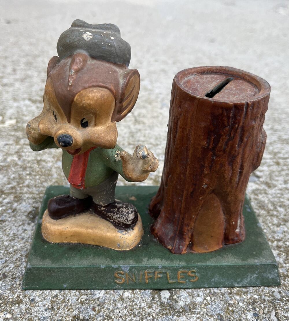 SNIFFLES Moss Metal Bank WBC Signed 30's-40's Missing Stopper No Cracks/brakes